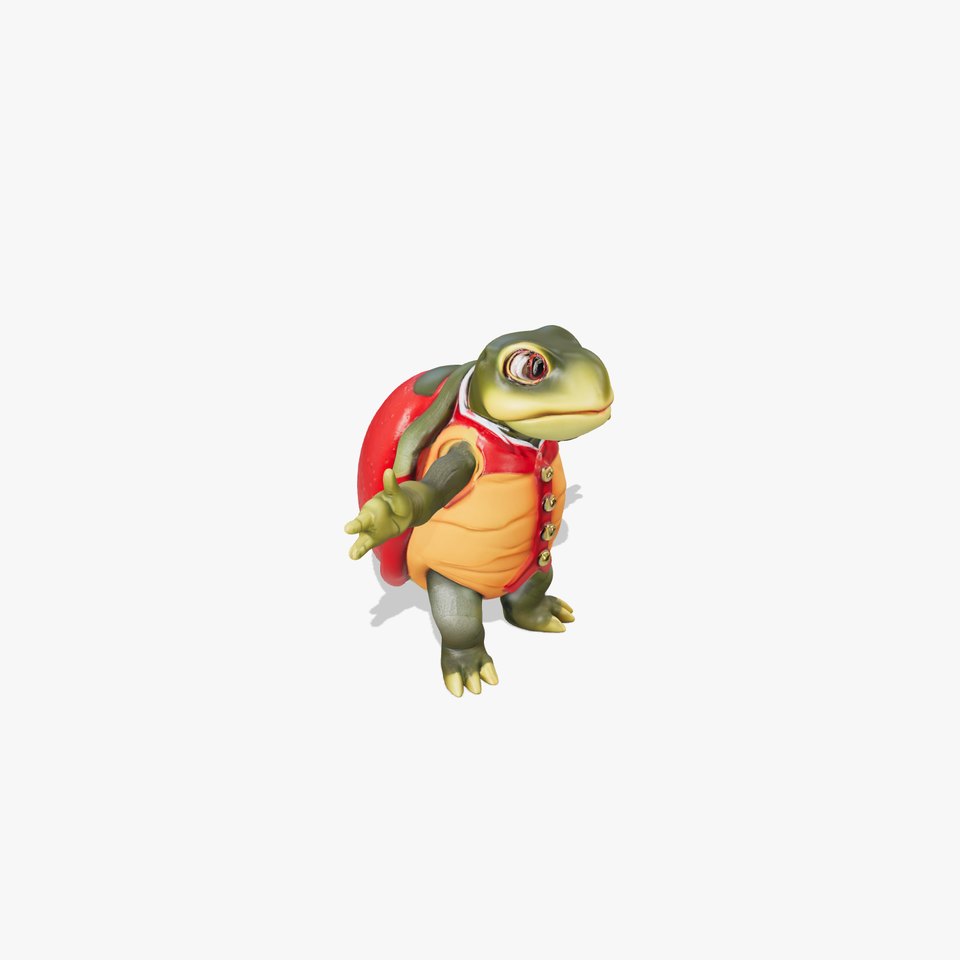 Gentleman Turtle Character Model  Fully Rigged and Animated